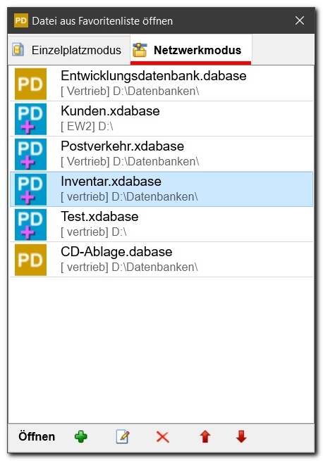 Favoriten-Dialog